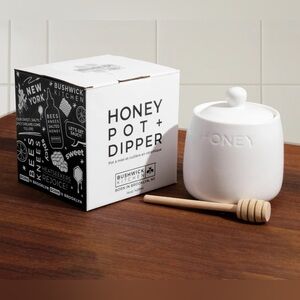 New Bushwick Kitchen Honey Pot with Dipper |
Ceramic Jar with Lid | 14 oz $40